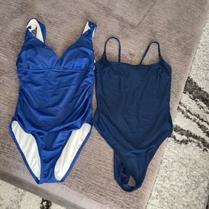 SET of 2 blue one piece suit